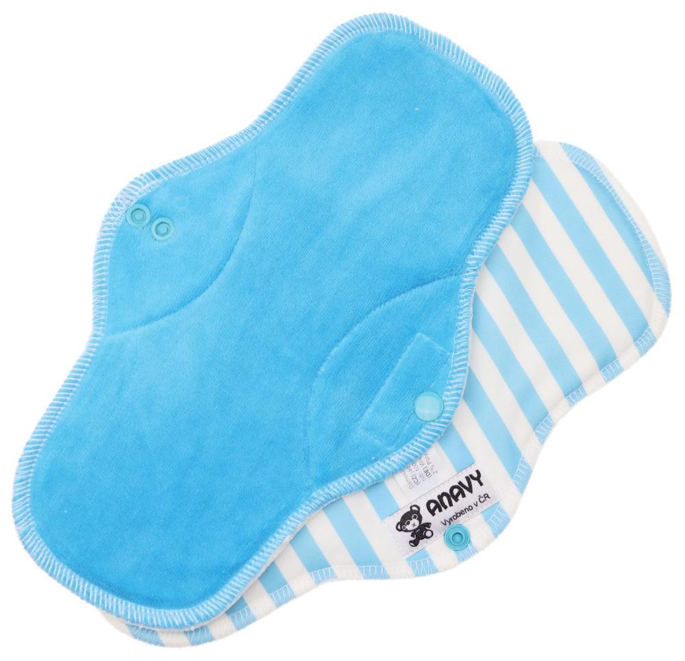 Turquoise/Blue stripes Menstrual pad with PUL