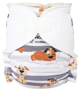 Dogs (grey) Fitted diaper with velcro