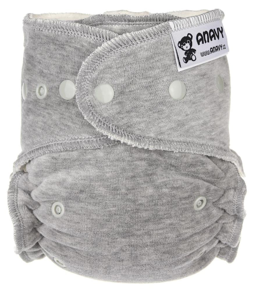 Grey Fitted diaper with snaps