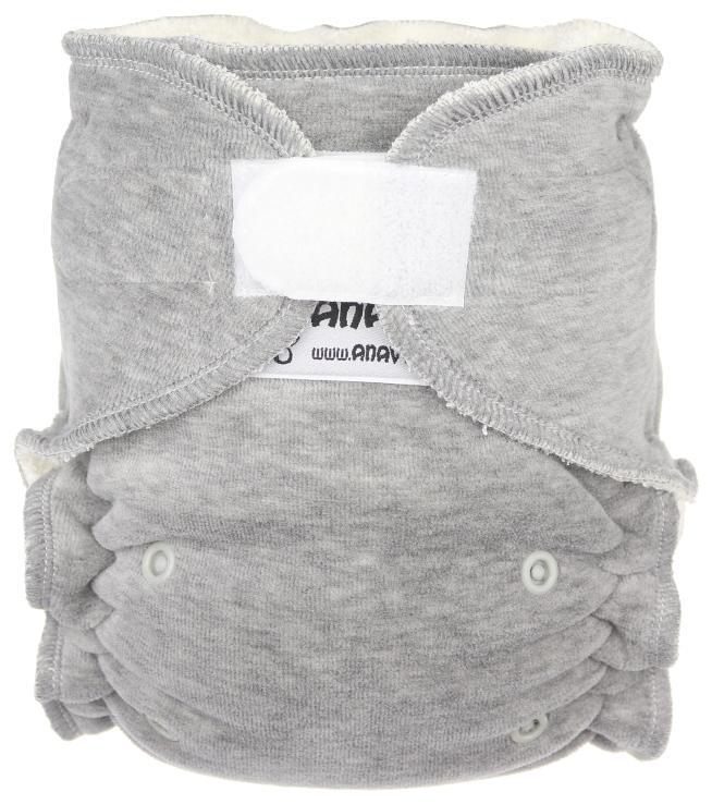 Grey Fitted diaper with velcro