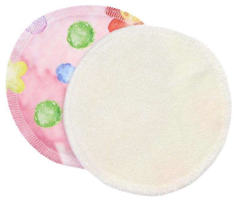 Cream/Flowers and bubbles pink (PUL) Nursing pads