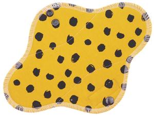 Black dots (mustard) Menstrual pad with fleece