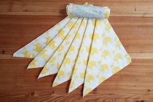 Handkerchiefs - Yellow elephant (28x28 cm) 6 pcs 