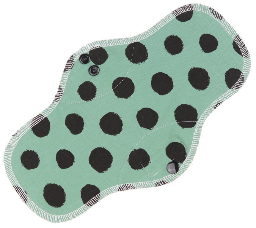 Black dots II. (khaki) Menstrual pad with PUL