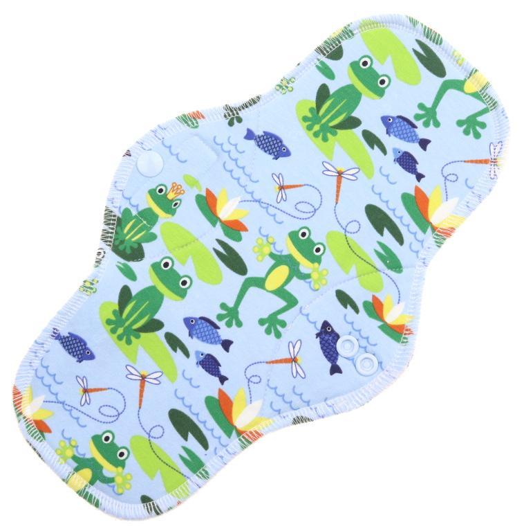 Frogs (light blue) Menstrual pad with PUL