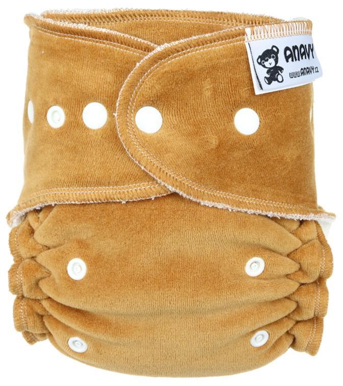 Caramel Fitted diaper with snaps