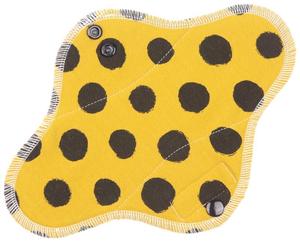 Black dots (mustard) II. Menstrual pad with fleece