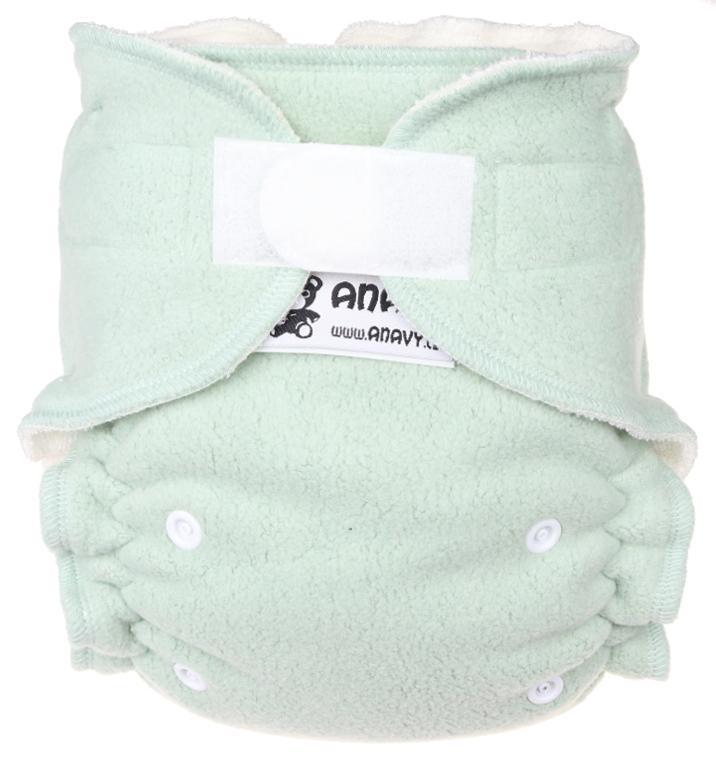 Sherpa (mint) Fitted diaper with velcro