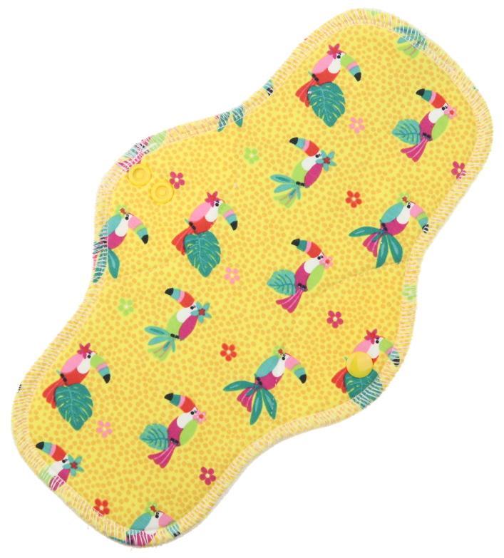 Parrots (yellow) Menstrual pad with PUL