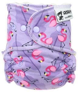 Flamingo Fitted diaper with snaps