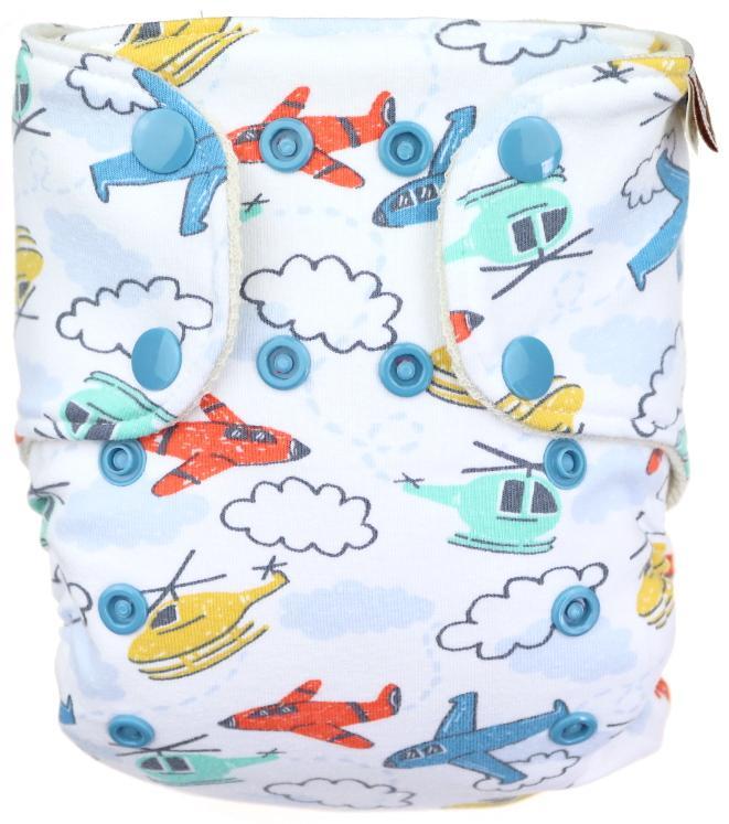 Helicopters Wool diaper cover with snaps