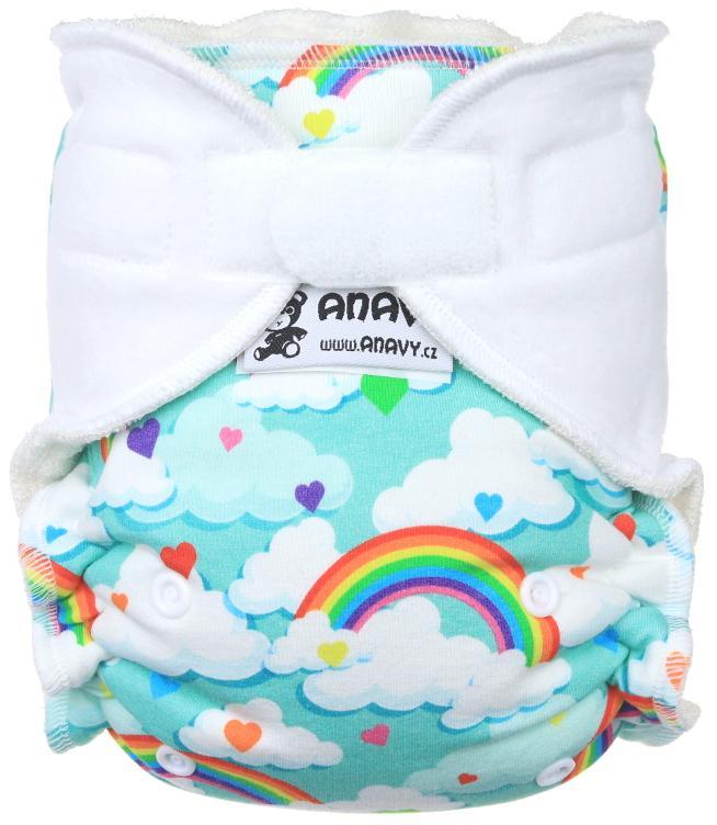 Rainbow hearts Fitted diaper with velcro