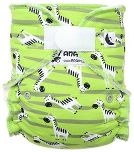 Zebras Fitted diaper with velcro
