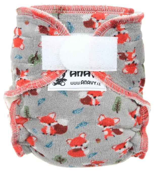 Foxes (grey) Fitted diaper with velcro