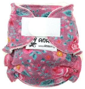 Roses (purple) Fitted diaper with velcro