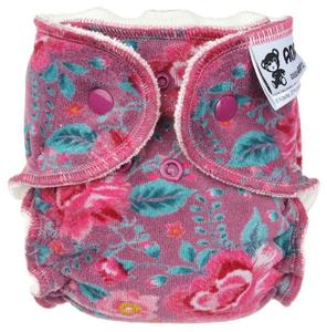 Roses (purple) Fitted diaper with snaps