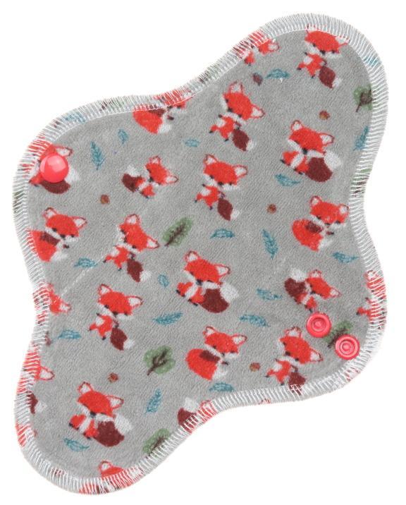 Foxes (grey) Menstrual pad with PUL