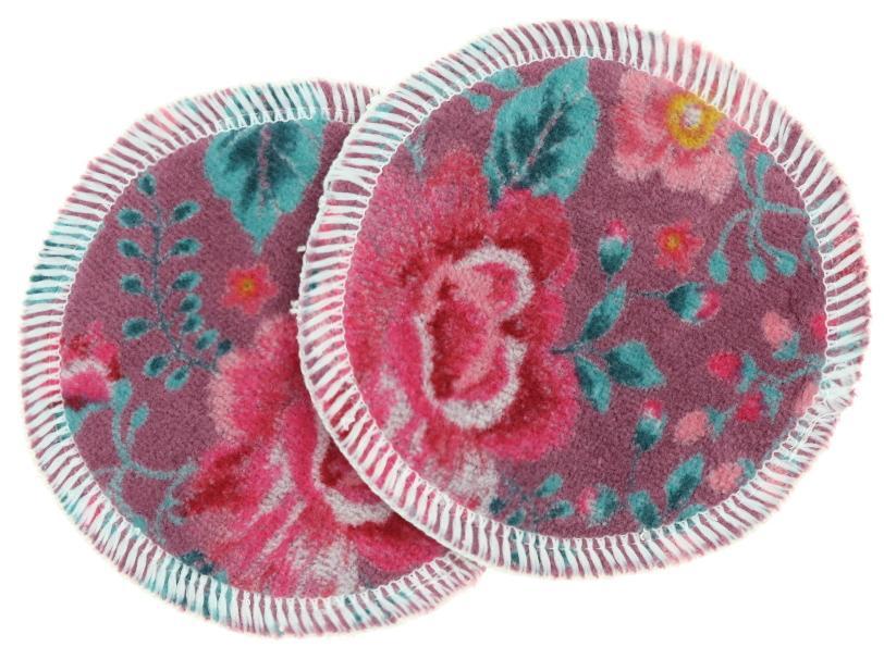 Terry/Velour 2 pcs - Roses (purple) Make-up remover pads