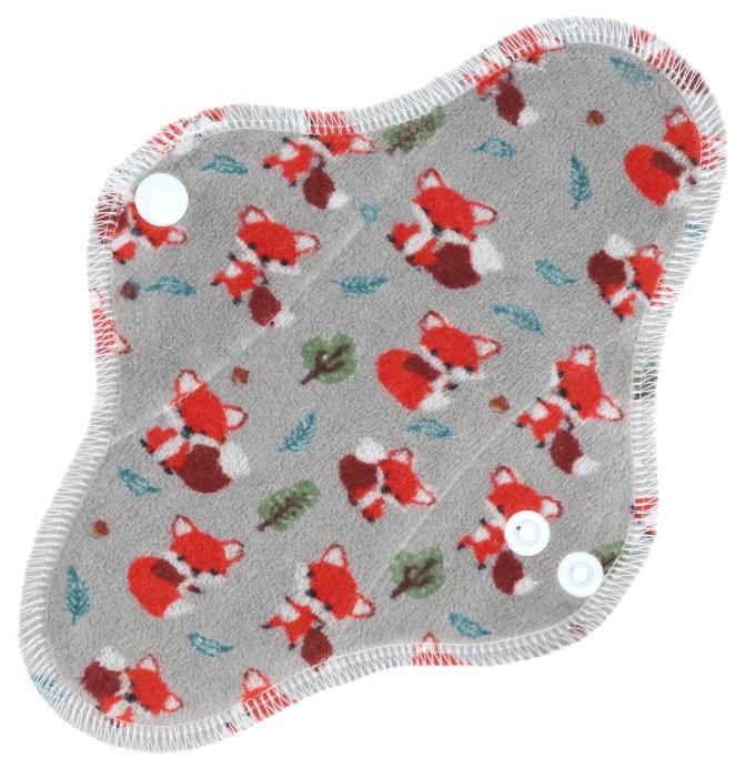 Foxes (grey) Menstrual pad with PUL