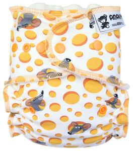 Mouse and cheese Fitted diaper with snaps