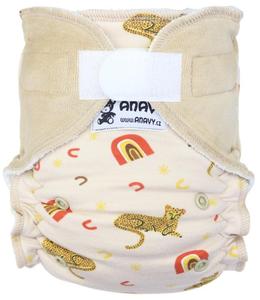 Cheetah and rainbow Fitted diaper with velcro