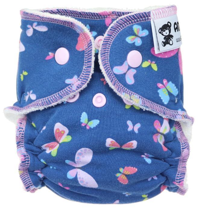 Butterflies Fitted diaper with snaps