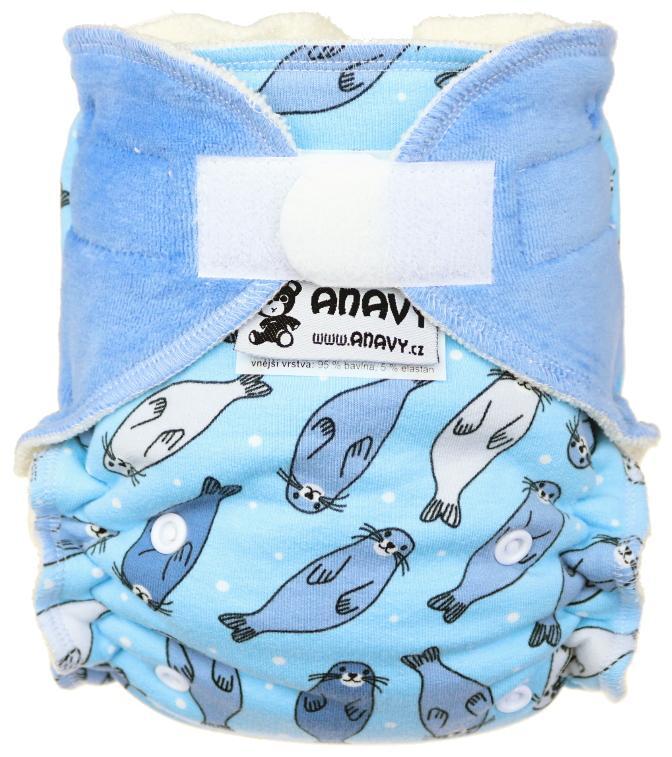 Seal Fitted diaper with velcro