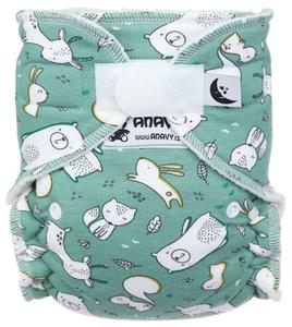 In the forest (mint) Fitted diaper with velcro
