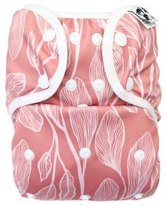 Coral PUL diaper cover with snaps