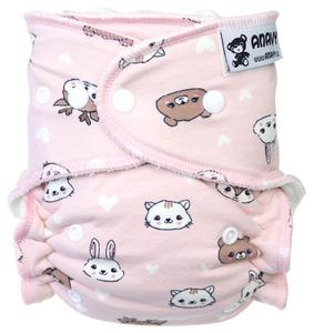 Heads (salmon) Fitted diaper with snaps