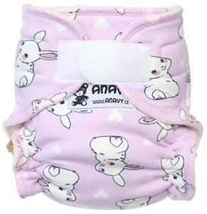 Rabbits (purple) Fitted diaper with velcro