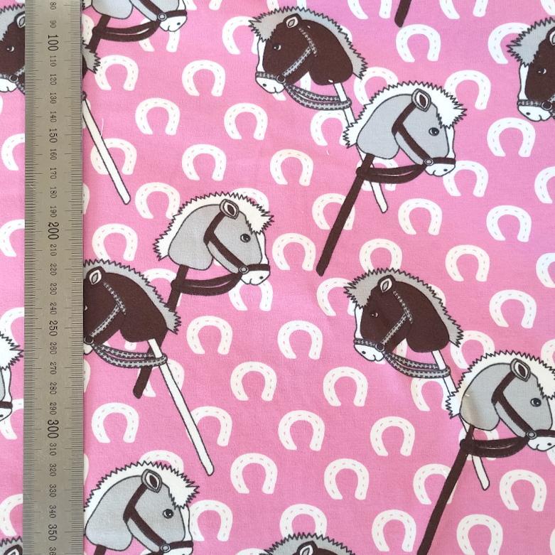 Horses (pink) - cotton jersey 