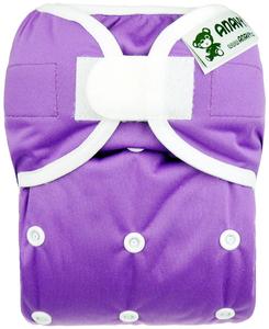 Violet PUL diaper cover with velcro