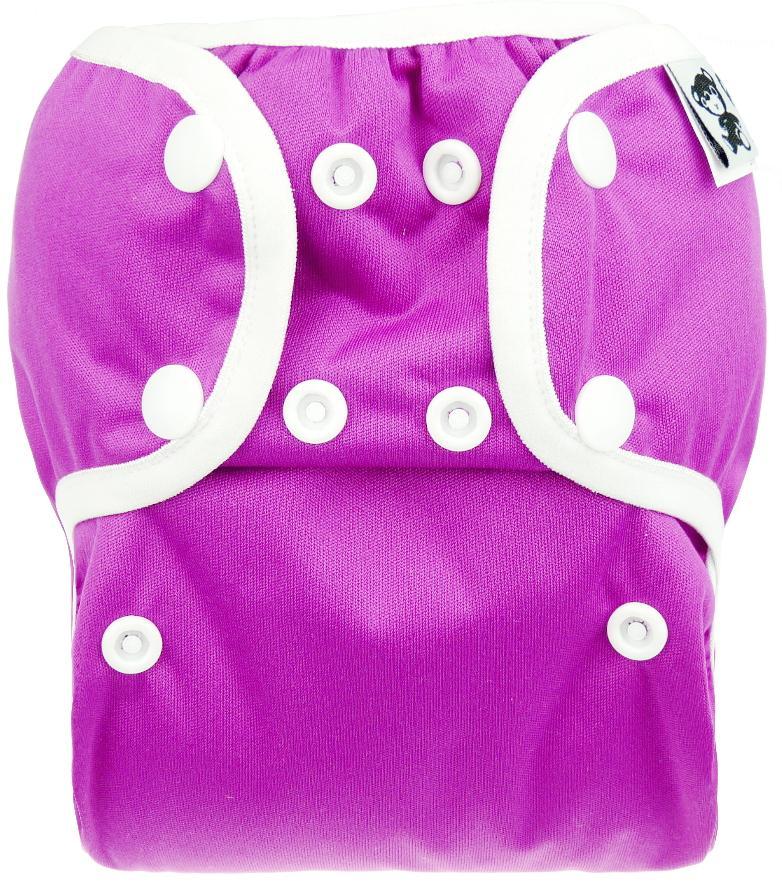 Fuchsia PUL diaper cover with snaps