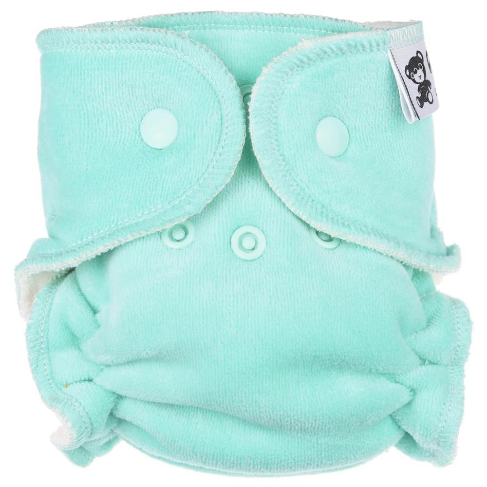 Mint Fitted diaper with snaps