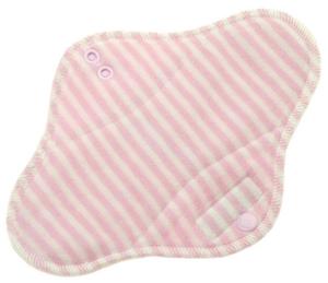 Stripes (light pink, white) Menstrual pad with PUL